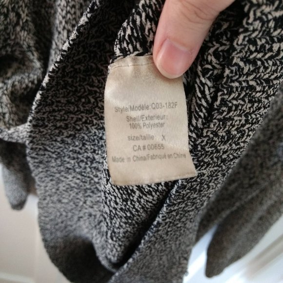 Vintage Black and White Melange Knit Hoodie - Picture 5 of 5